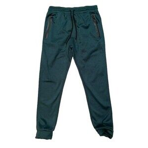 Men's Medium Sweatpants Joggers Fleece Lined Logan Martin Sport w/ Pockets Green